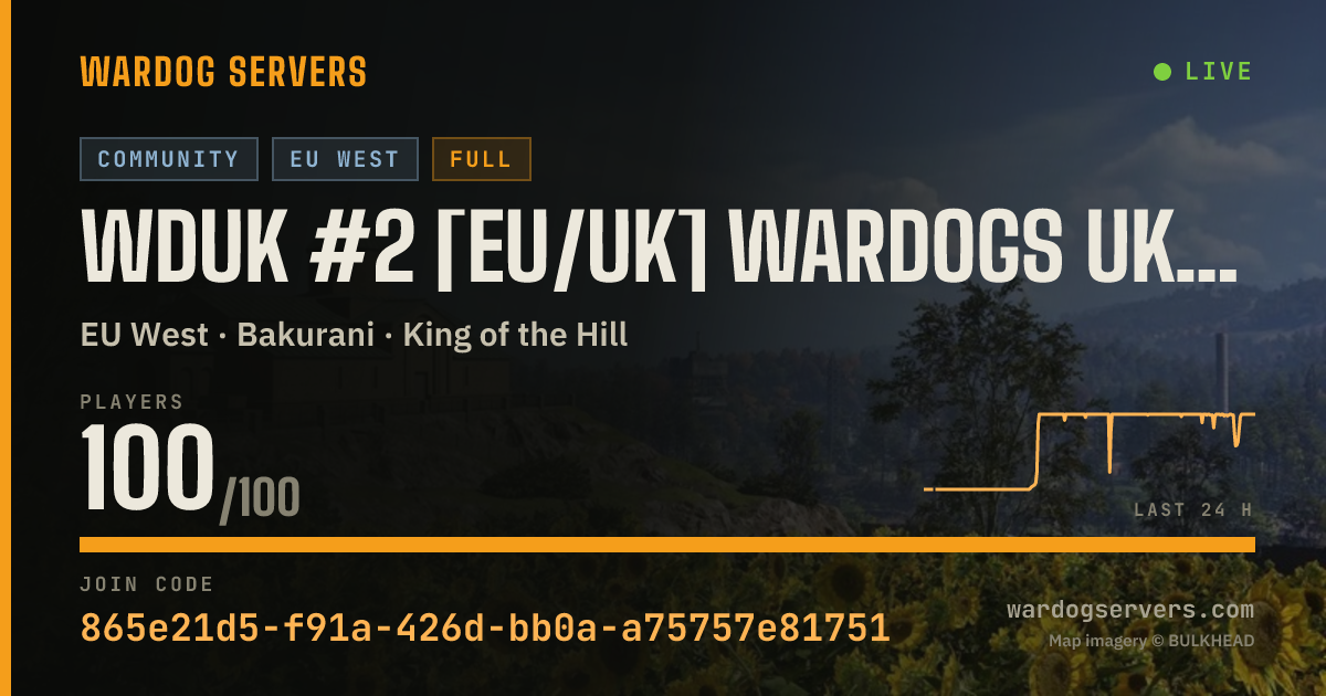 Live status banner for WDUK #2 [EU/UK] WARDOGS UK Discord.gg/wardogsuk