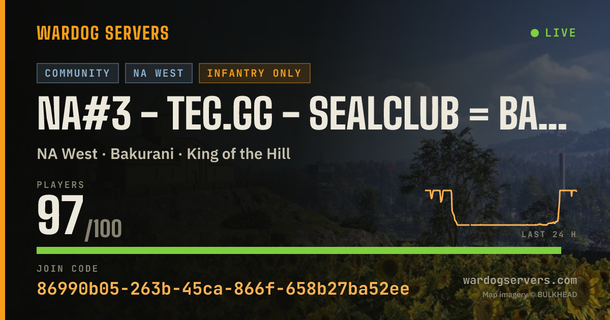 Live status banner for NA#3 - TEG.gg - Sealclub = ban - Infantry mode - The Employed Ga