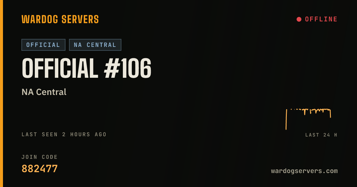 Live status banner for Official #106