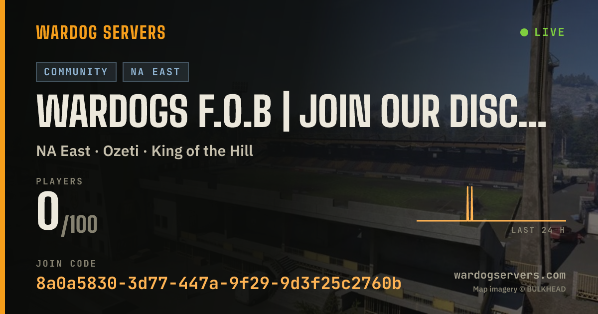Live status banner for WARDOGS F.O.B | Join our Discord.gg/546kSBEYr
