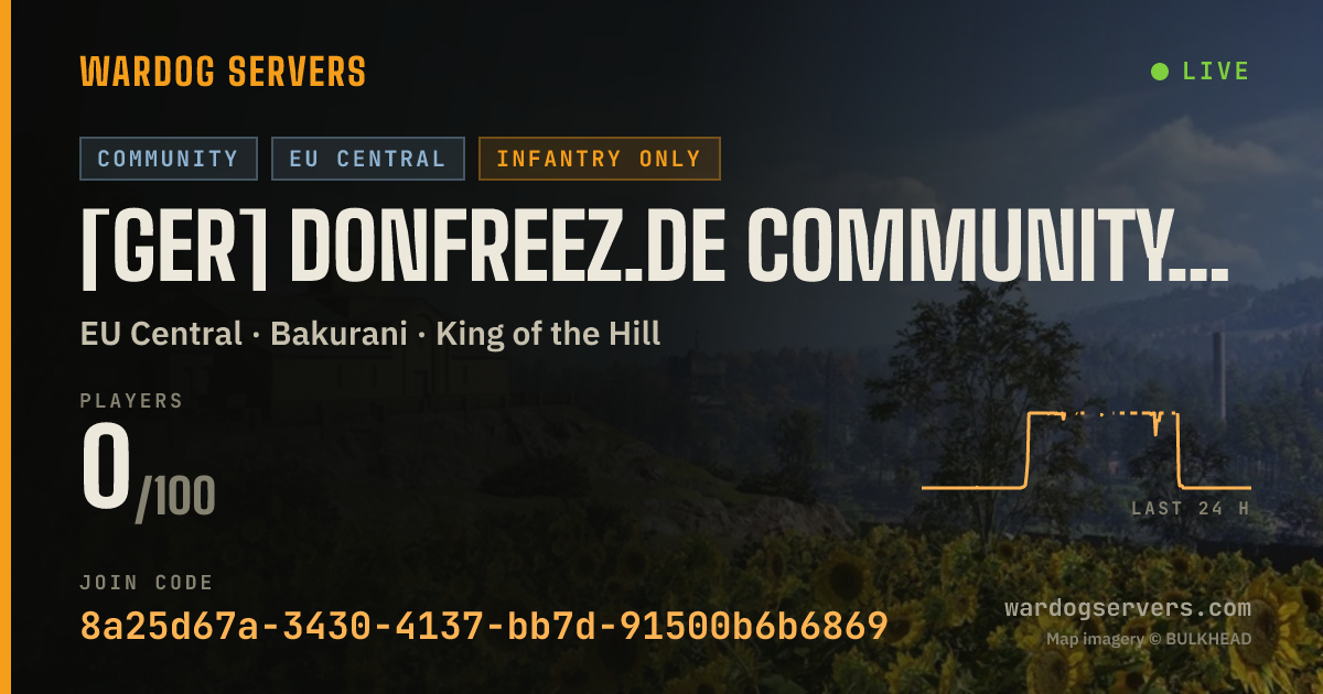 Live status banner for [GER] DonFreez.de Community Server - Infantry Only - No GL+ Heli