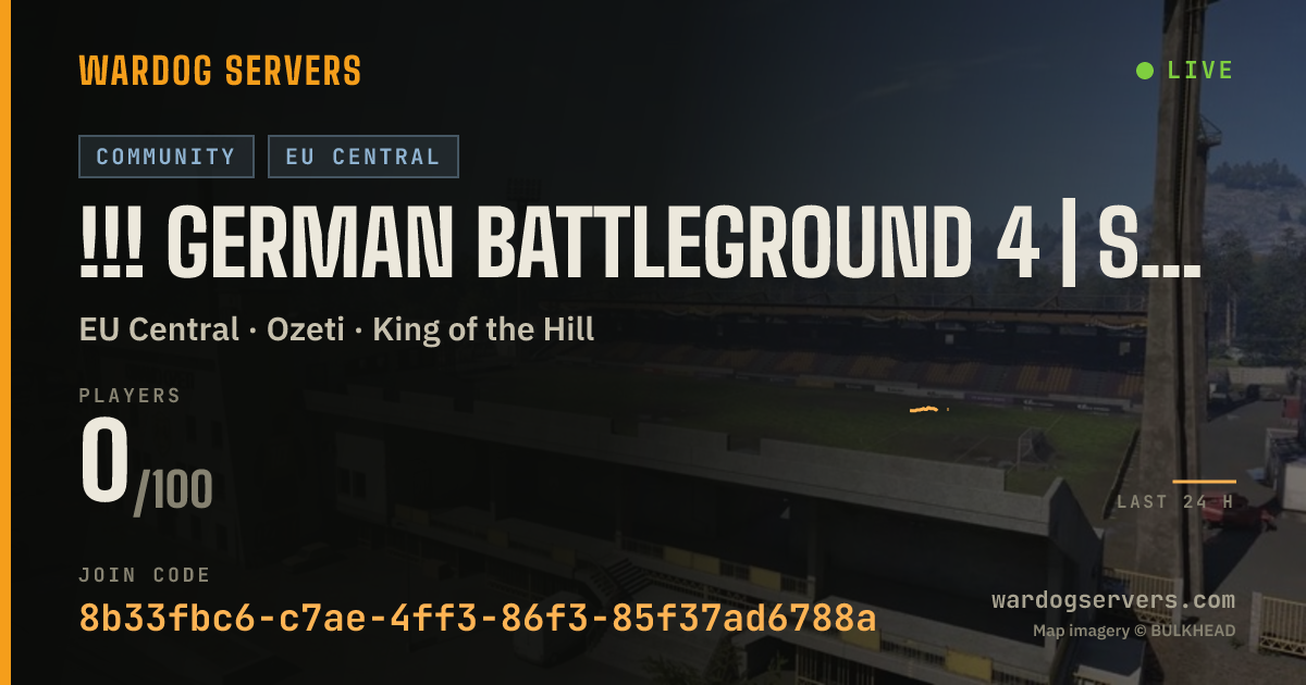 Live status banner for !!! GERMAN BATTLEGROUND 4 | STROH 80 | INF ONLY | GER | GBG-WD.C