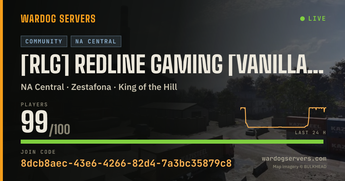 Live status banner for [RLG] Redline Gaming [Vanilla] #1 - discord.gg/redlinegaming