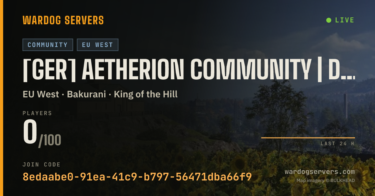 Live status banner for [GER] Aetherion Community | discord.aetherion.me | WARDOGS #1