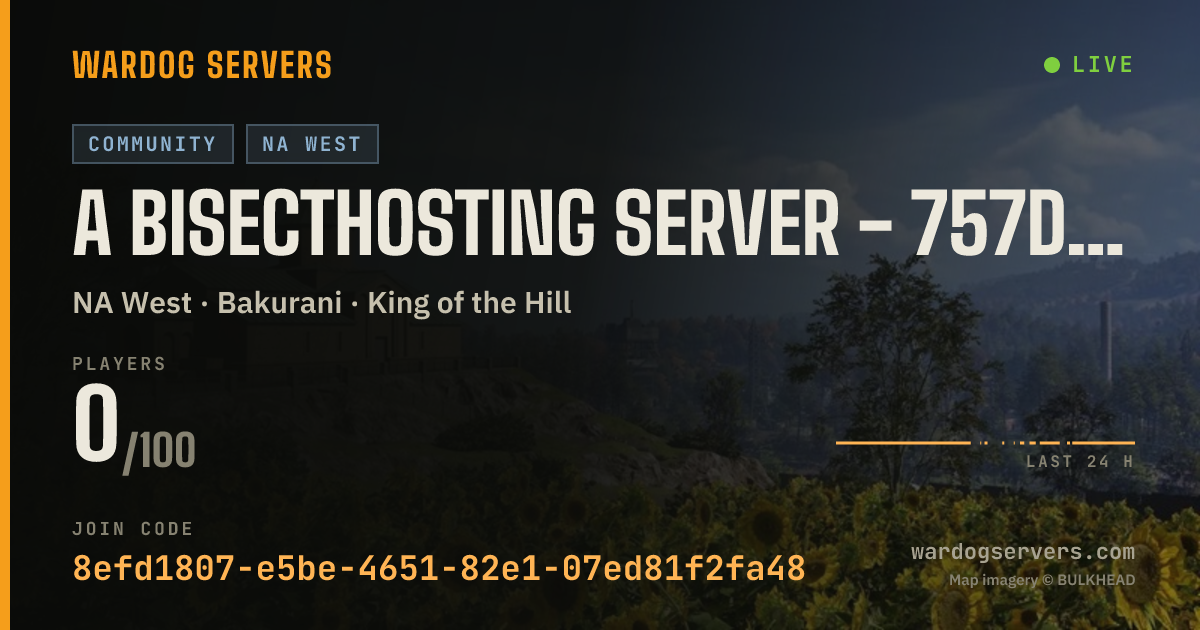 Live status banner for A BisectHosting Server - 757da7be