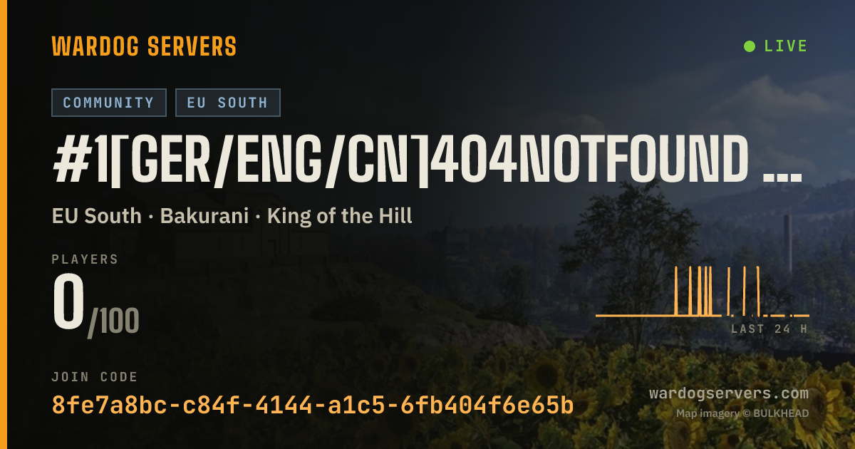 Live status banner for #1[GER/ENG/CN]404NotFound Admin24/7 20PLAYER START