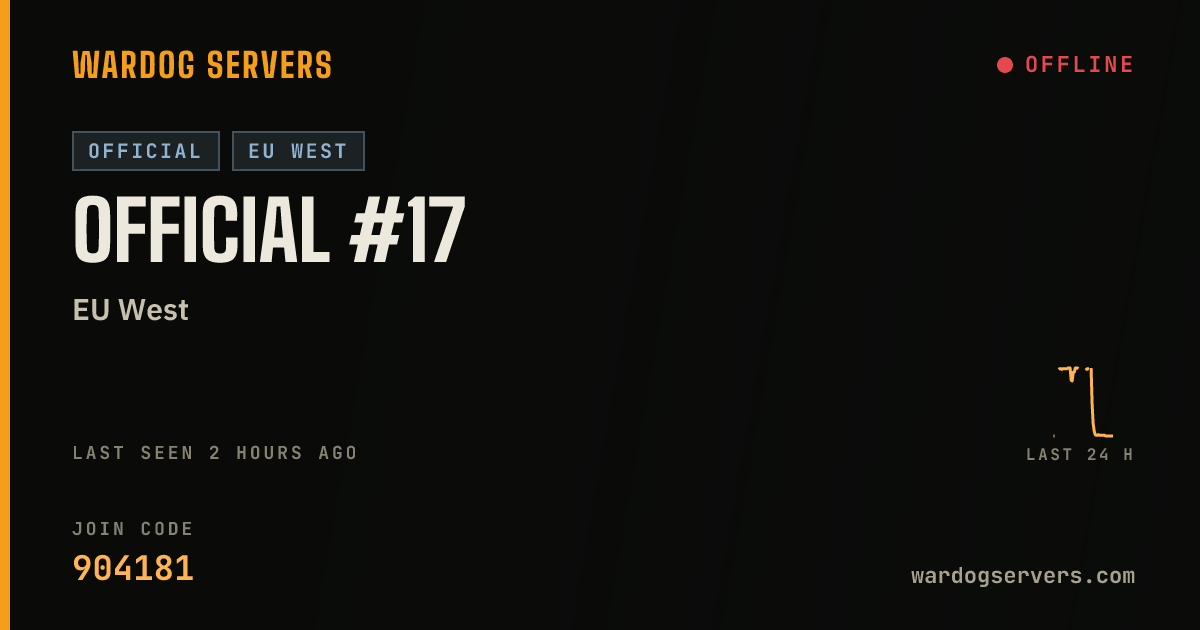 Live status banner for Official #17