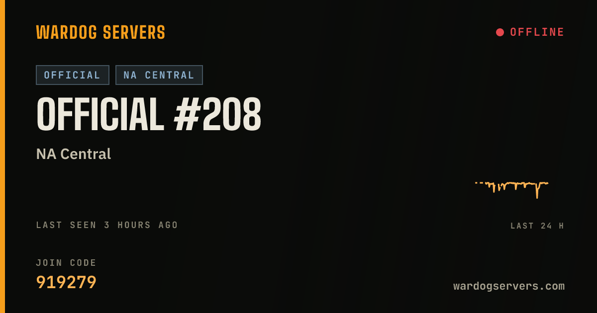 Live status banner for Official #208