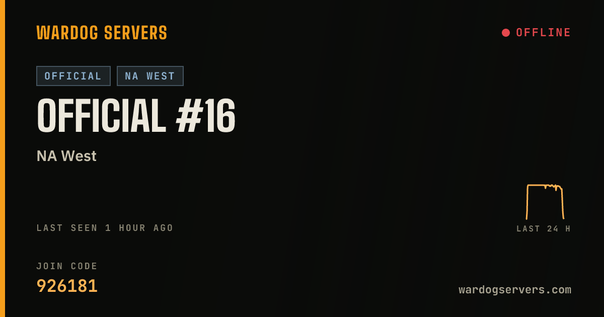 Live status banner for Official #16