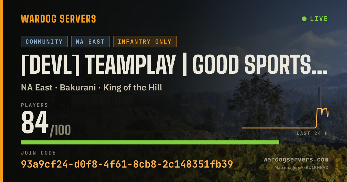 Live status banner for [DEVL] Teamplay | Good Sportsmanship [Discord.gg/RedDevils]