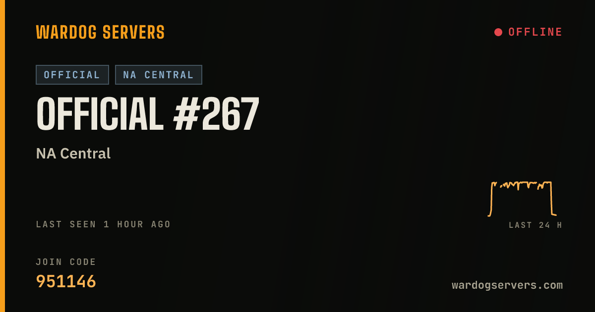 Live status banner for Official #267