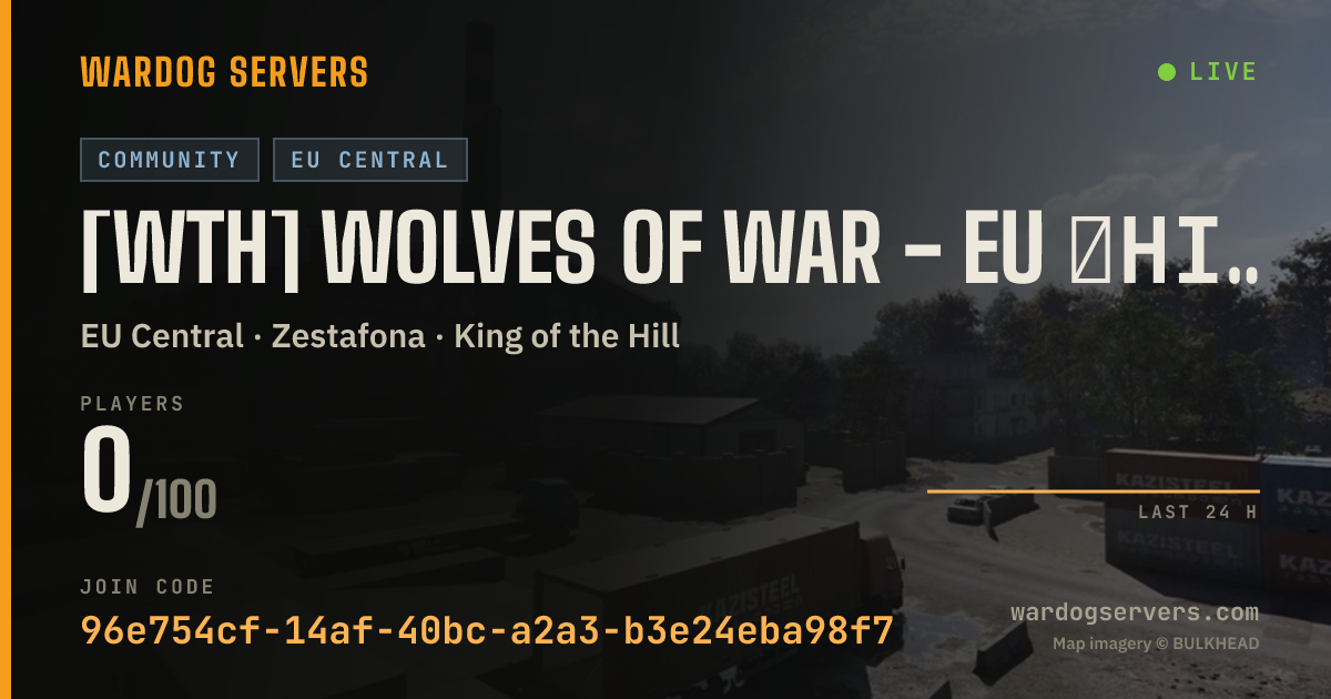 Live status banner for [WTH] Wolves of War - EU ┃HIGH PING ALLOWED┃ Discord.gg/WTH