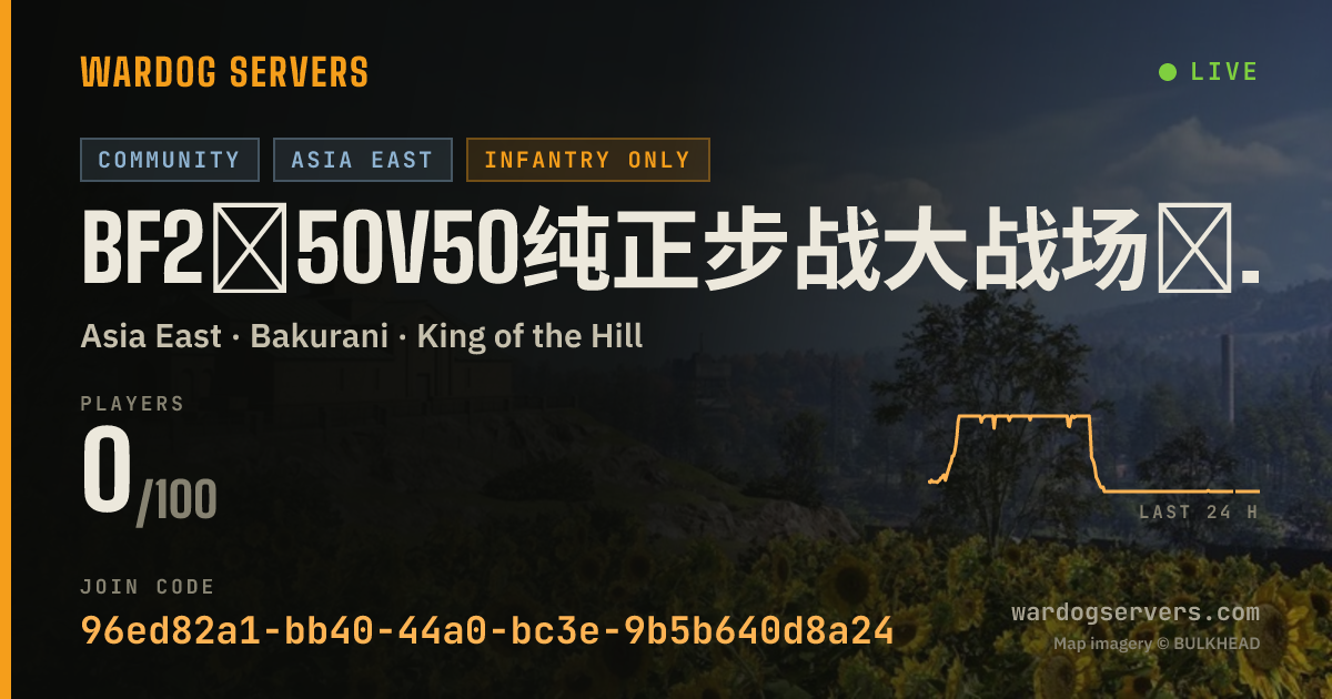 Live status banner for BF2★50V50纯正步战大战场★JP【战地窝】★Ai24H反作弊★禁FOB禁狙禁30+武器