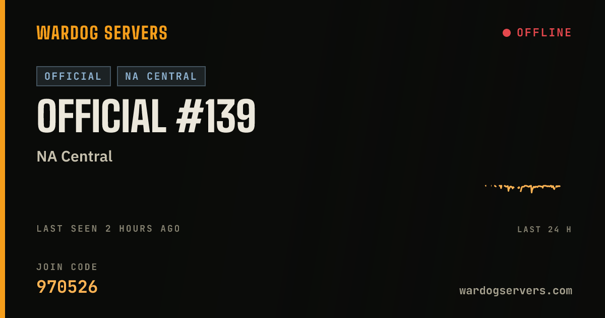 Live status banner for Official #139