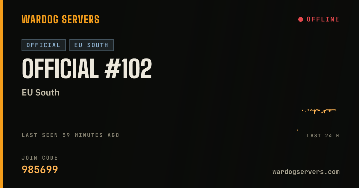 Live status banner for Official #102