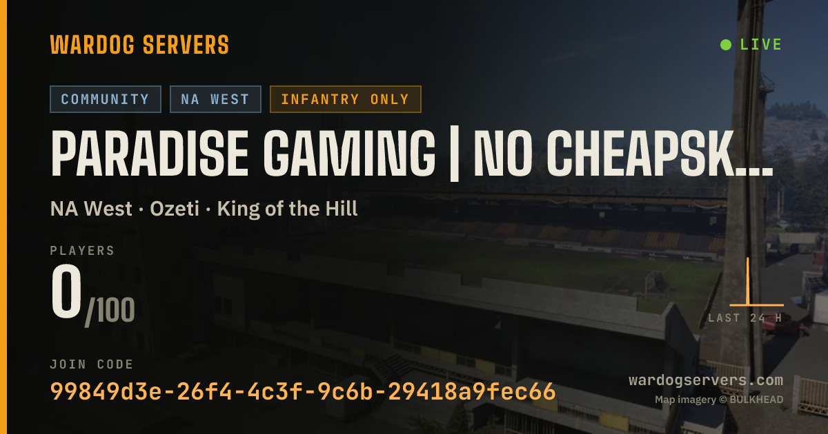 Live status banner for PARADISE GAMING | NO CHEAPSKATES & GRIEFERS