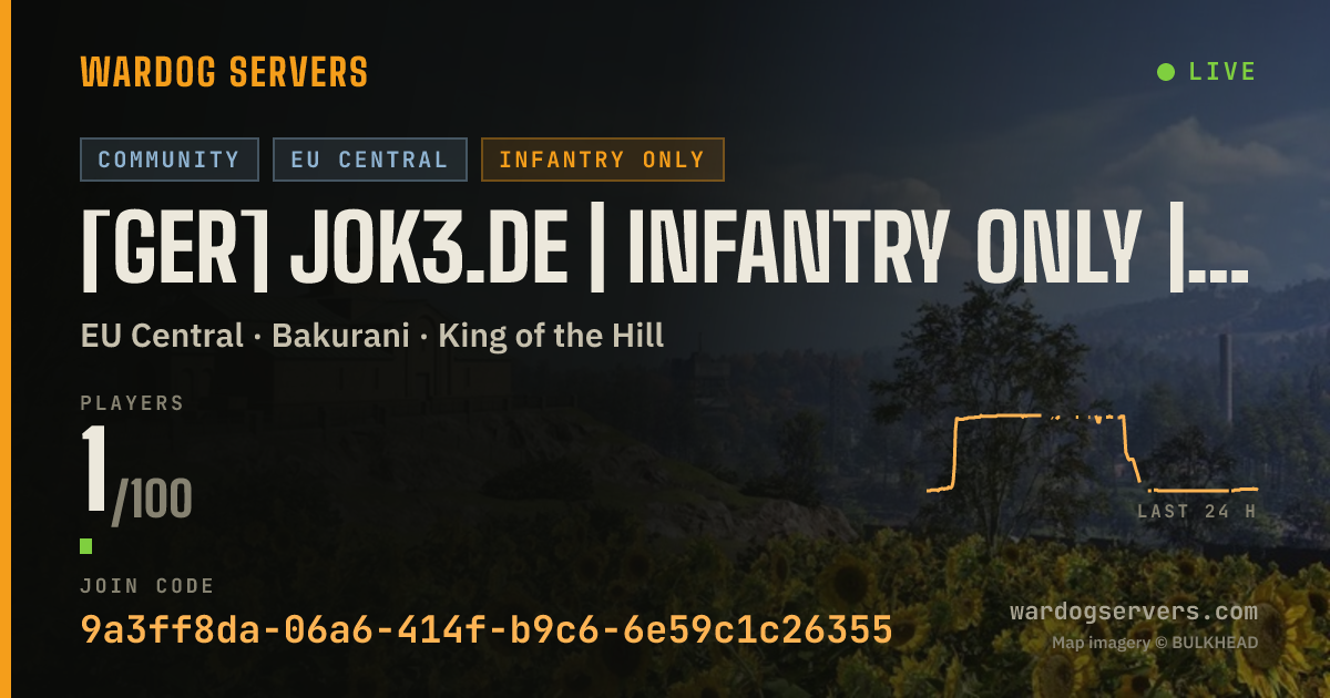 Live status banner for [GER] jok3.de | Infantry only | Live Ranks & Stats | 0-0-0