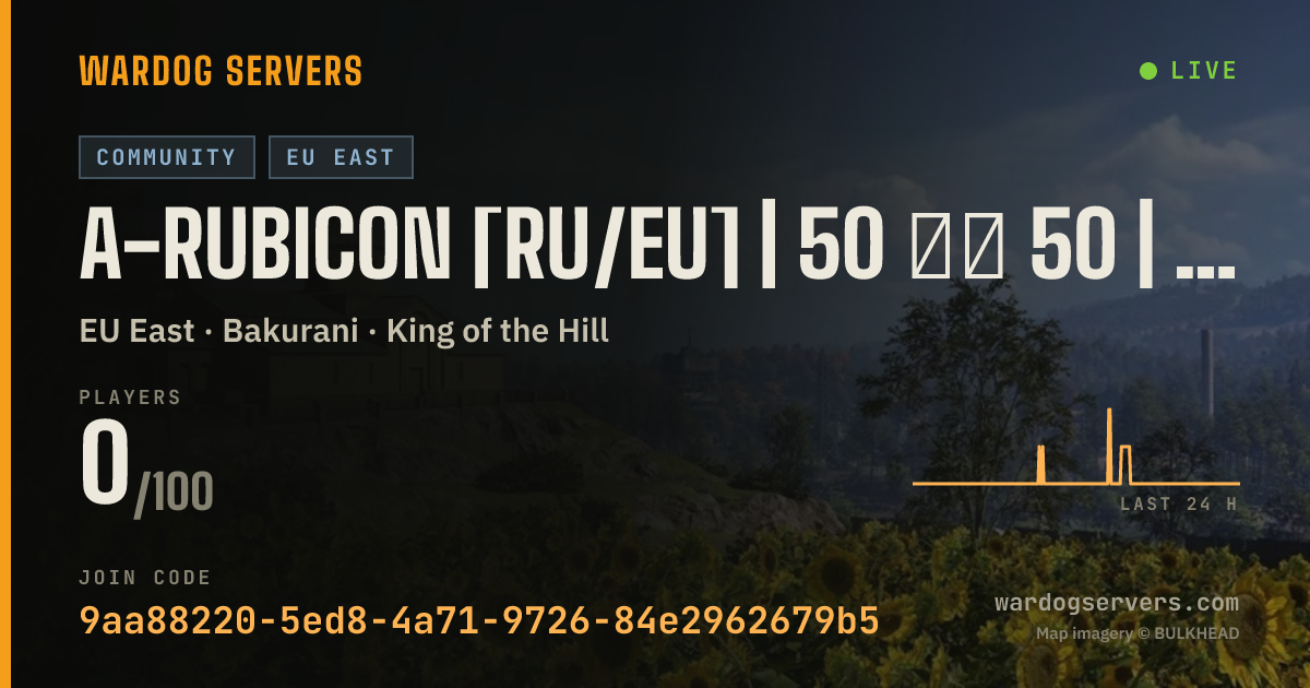 Live status banner for A-RUBICON [RU/EU] | 50 на 50 | wardogs-rubicon.com/discord