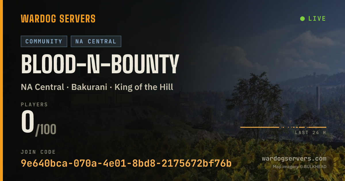 Live status banner for BLOOD-N-BOUNTY