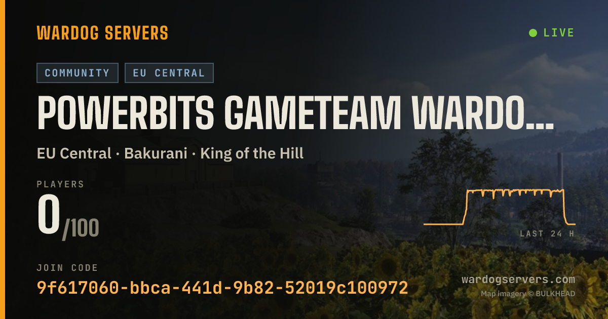Live status banner for POWERBITS GAMETEAM WARDOGS #1 | LOW PING | discord.gg/pbsgt