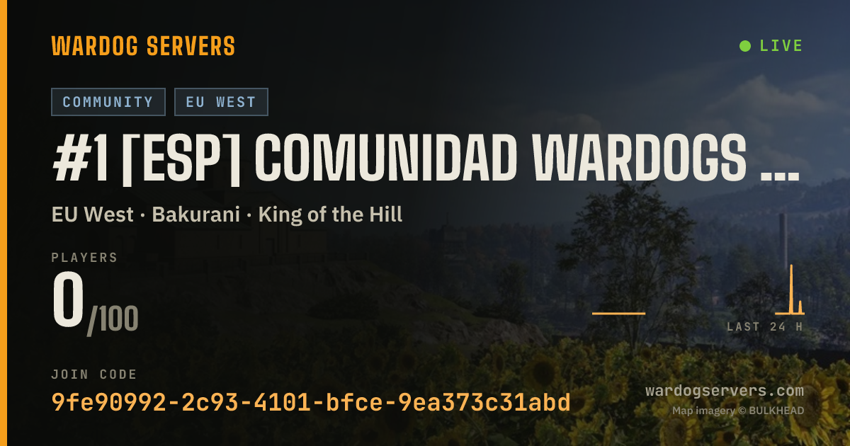 Live status banner for #1 [ESP] Comunidad Wardogs /20 seed/ - www.comunidadhll.es