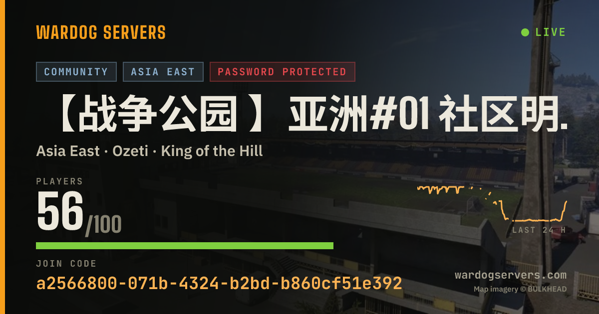 Live status banner for 【战争公园 】亚洲#01 社区明星服务器 认准唯一QQ群69778645