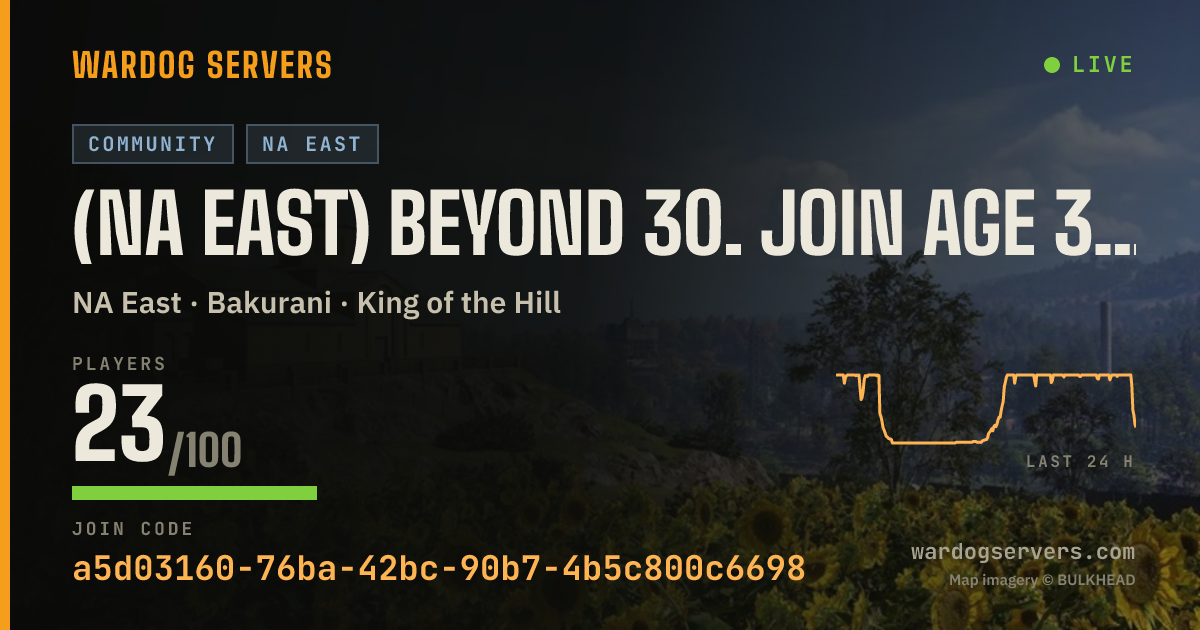 Live status banner for (NA EAST) BEYOND 30. Join age 30+ community: discord.gg/B30