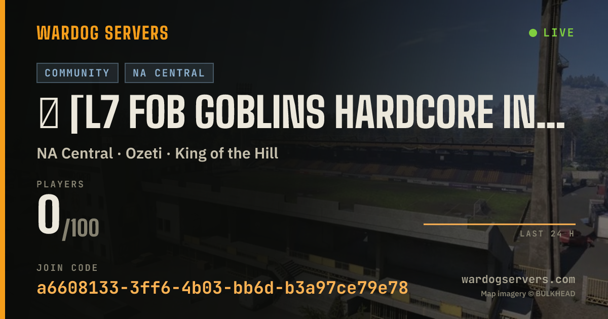 Live status banner for 战 [L7 FOB Goblins HARDCORE infantry] - discord.gg/vkSYc4YyfZ