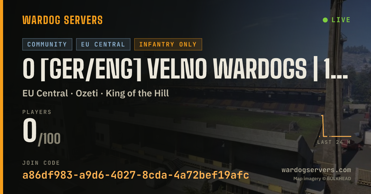 Live status banner for 0 [GER/ENG] Velno Wardogs | 100% XP | discord.gg/velnowar^^