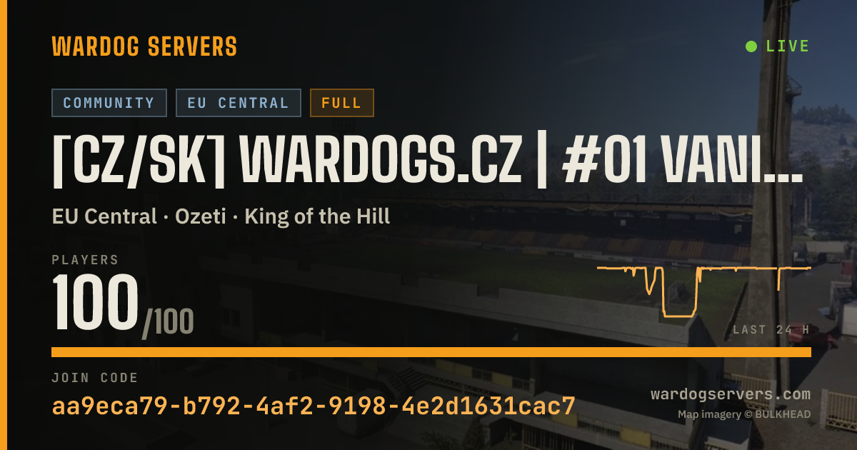 Live status banner for [CZ/SK] WARDOGS.CZ | #01 VANILLA | discord.gg/wardogsczsk