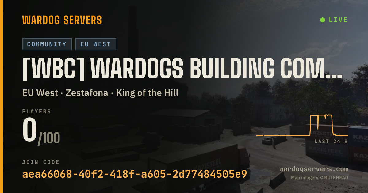 Live status banner for [WBC] WARDOGS Building Community - UK Server