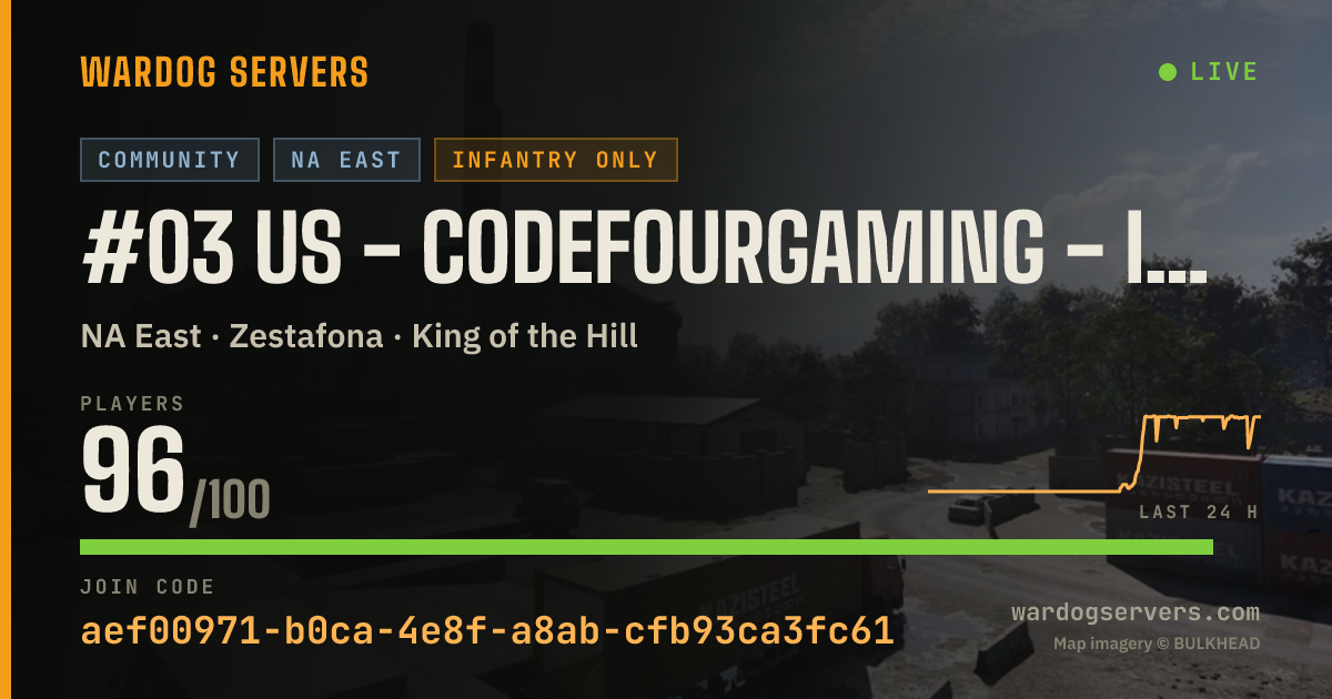 Live status banner for #03 US - CodeFourGaming - Infantry - discord.gg/c4g