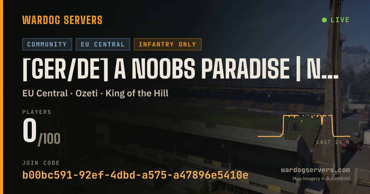 Live status banner for [GER/DE] A Noobs Paradise | NO RAIN/FOG | Warthog.at