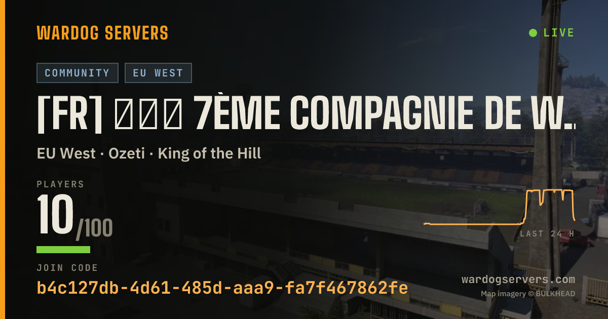 Live status banner for [FR] ★★★ 7ème Compagnie de Wardogs #0 ★★★ 100% FR