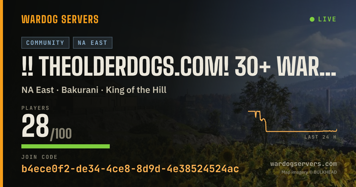 Live status banner for !! TheOlderDogs.com! 30+ Wardogs Gaming Community! Join Us!
