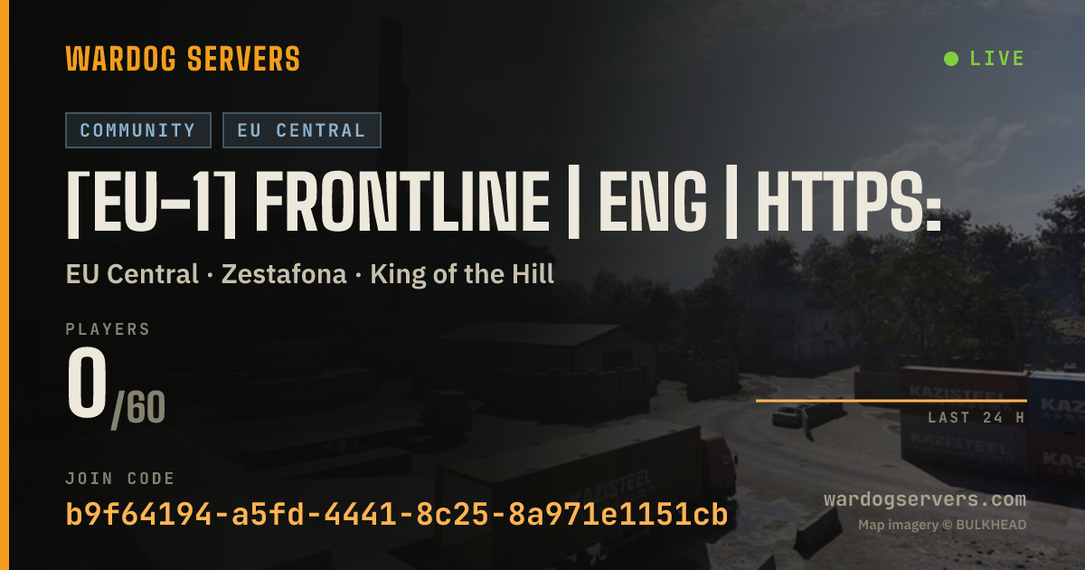 Live status banner for [EU-1] FRONTLINE | ENG | https:
