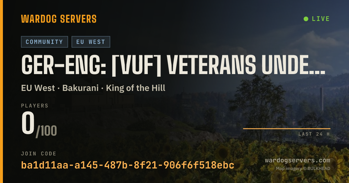 Live status banner for GER-Eng: [VuF] Veterans under Fire