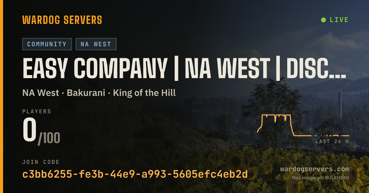 Live status banner for EASY Company | NA WEST | discord.gg/easycompany