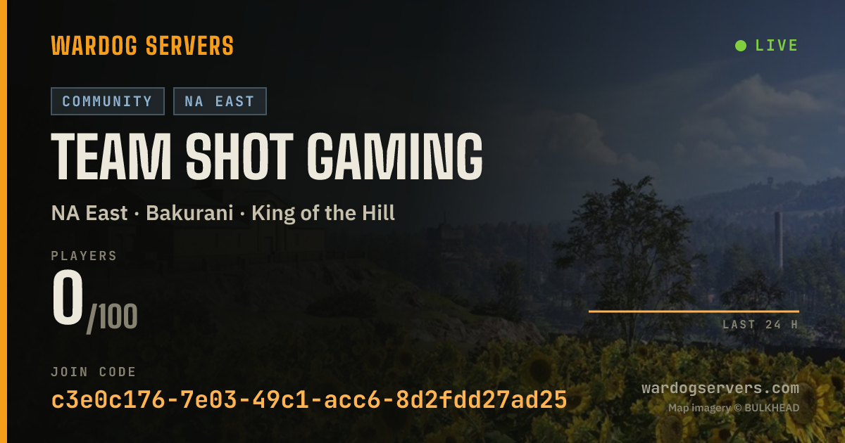 Live status banner for Team Shot Gaming