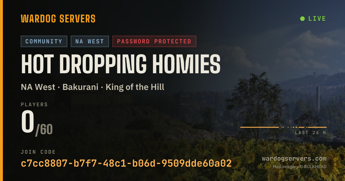 Live status banner for Hot Dropping Homies