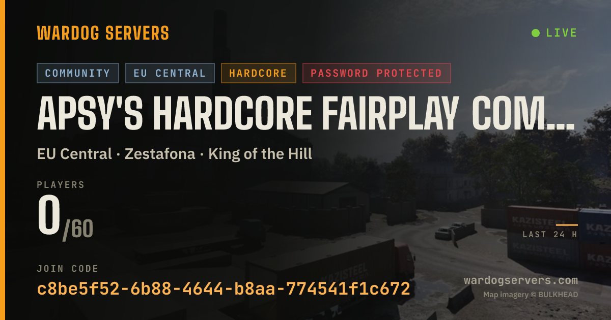 Live status banner for APSy's Hardcore Fairplay Community Server