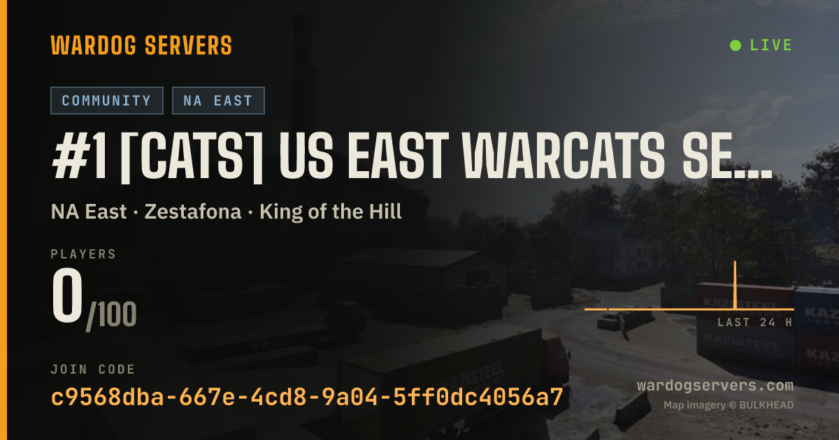 #1 [CATS] US EAST WARCATS Server | discord.gg/warcats · live WARDOGS server status