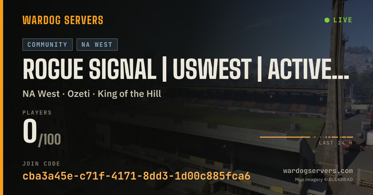 Live status banner for Rogue Signal | USWest | Active staff | discord.gg/roguesignal