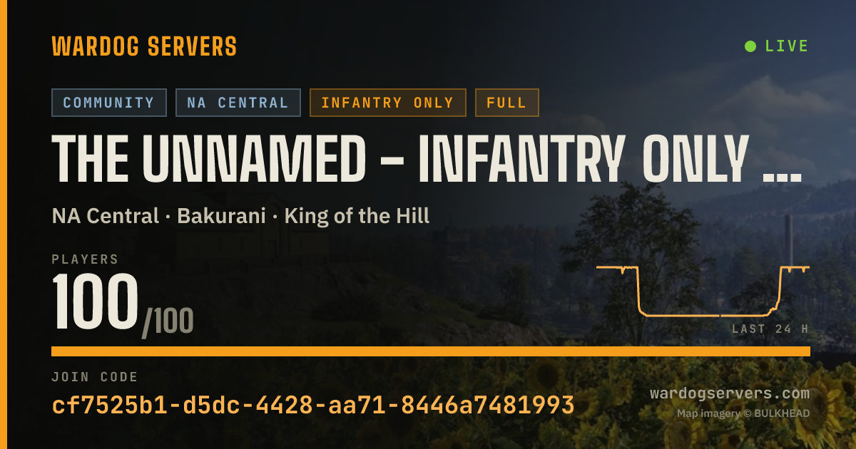 Live status banner for The Unnamed - Infantry Only - discord.gg/unnamedcorp