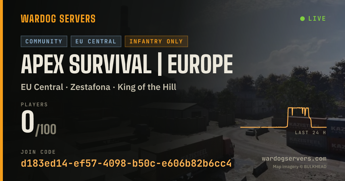 Live status banner for APEX Survival | Europe