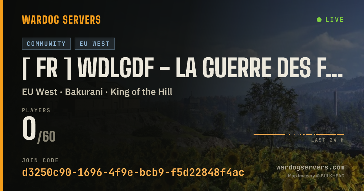 Live status banner for [ FR ] WDLGDF - La Guerre Des Factions -