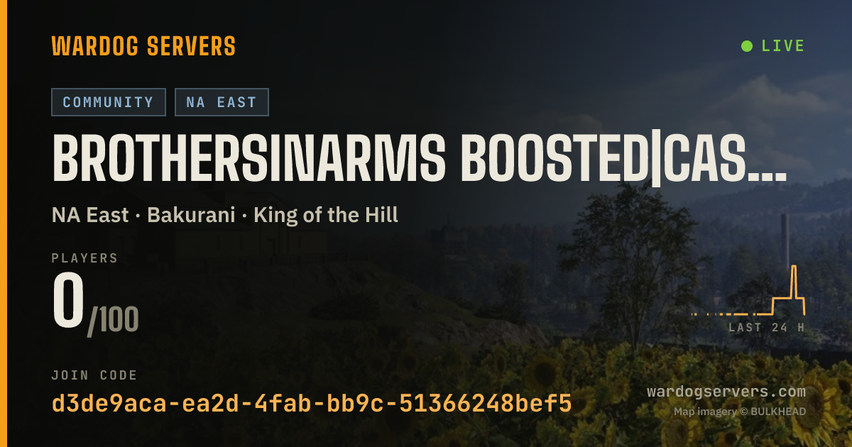 Live status banner for BrothersInArms Boosted|Cash/XP|NO RAIN