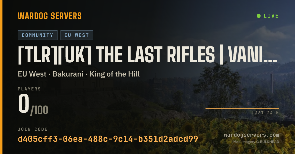 Live status banner for [TLR][UK] The Last Rifles | Vanilla | tlr.gg/discord #1