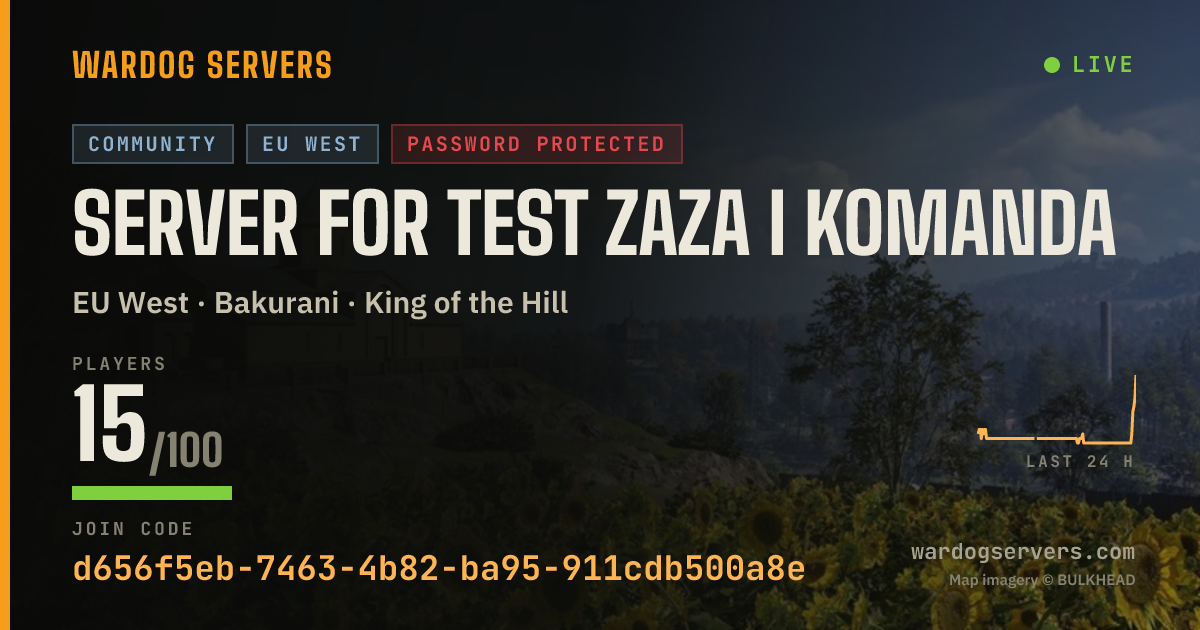Live status banner for SERVER FOR TEST ZAZA I KOMANDA