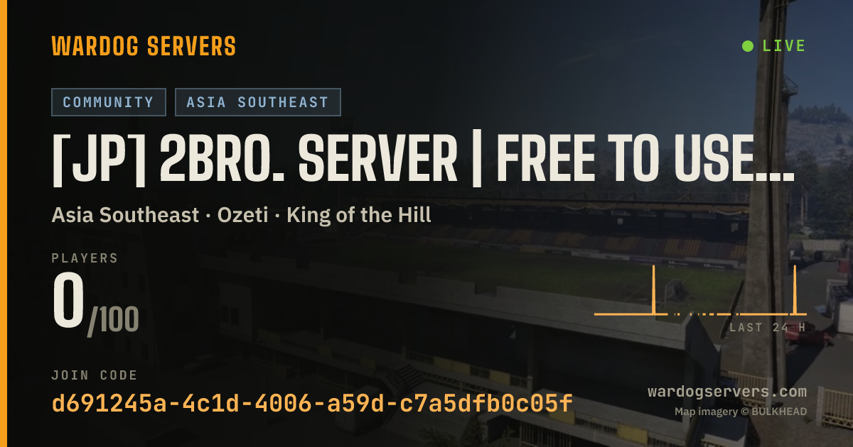 Live status banner for [JP] 2BRO. Server | FREE TO USE | 自由参加